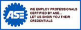 ASE Certified Technicians employed here logo jpg